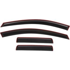 Lightronic Extra Durable Clip-on in-Channel Auto Vent Window Visor, Fits 2019-2025 Chevrolet Silverado & GMC Sierra 1500 Double Cab, UV-Protect Rain Guard, Original Wind Deflector, Dark Smoke, 4-Pcs