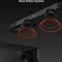 FUNLOGY Sound Bar for Smart TV, 100W 2.1ch Bluetooth 5.0 Soundbar with HDMI ARC, Optical & AUX, Remote Control, for Projector and Gaming, Black