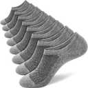 SIXDAYSOX Mens No Show 8 Pairs Invisible Low Cut Cotton Non Slip Short Socks Size 5-8/9-11/12-14