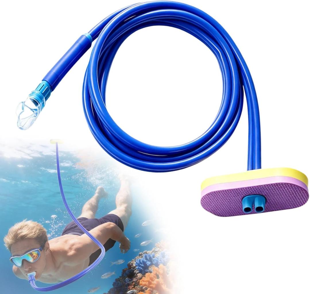 Swimming Snorkel, Underwater Breathing Tube with Float Head, 118.11 inch Swim Breathing Pipe for Adult Diving, Swimming, Water Sports, and Outdoor
