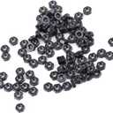 100 Pieces of Metric M2 Size Hex Lock Nuts with Insert Locknut Feature - Zinc Plated Carbon Steel Hexagon Nuts Fastener Hardware in Black Color Finish for Industrial Fastening