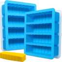 Sidosir 2PCS Butter Silicone Mold with Lid, Non-Stick Butter Mold Tray with Measurements for Making Butter for Chocolate Making and Homemade Cakes Baking