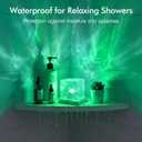 Waterproof Shower Light, Rechargeable Shower Lamp with 16 Color Changeable, Wireless Bathroom Lamp Mood Lighting with Touch & Remote Control, LED Ocean Wave Projector Light for Inside Shower, Bedroom