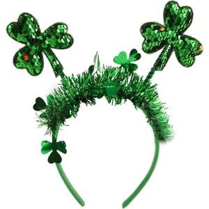4 x St Patricks Day Headband Glitter Green Shamrock Headbands for St Patricks Day Accessories Women