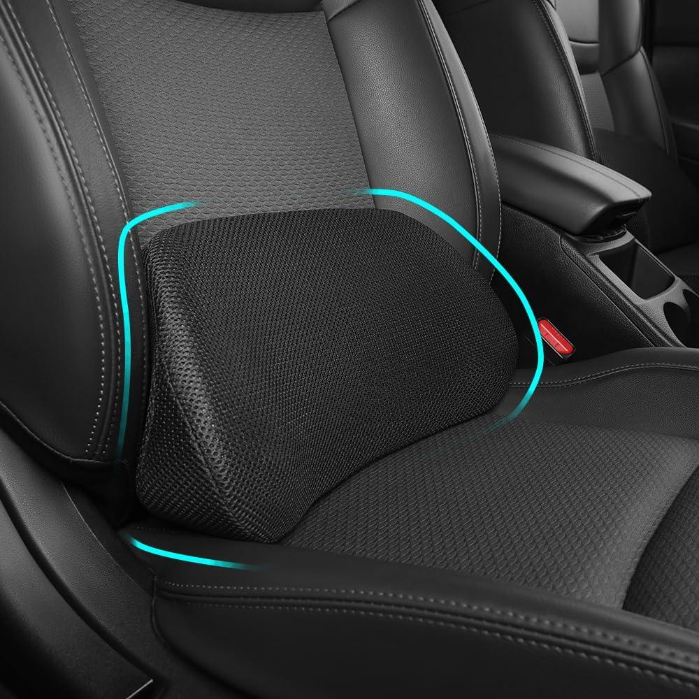 lumbar support for car, driver seat lumbar pillow, ergonomic car seat back cushion, Memory Foam mesh back support, orthopedic, Improve Sitting Posture Back Pain Relief, Soft Breathable Durable 1P