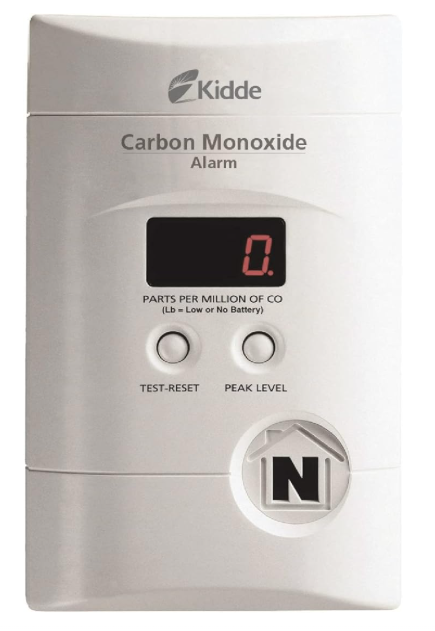 Kidde Carbon Monoxide Detector, Plug In Wall with 9-Volt Battery Backup, Digital LED Display - (White)