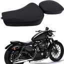 Front Driver Solo Seat & Rear Passenger Pillion Pad for 2010-Up Sportster XL, Motorcycle Seat Cushion for Harley Davidson Iron 883 1200 Forty-Eight 48 Seventy-Two 72 SuperLow XL883 XL1200 Accessories