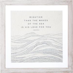 Creative Brands Faithworks - Wood Framed Floating Wall Art, 14 x 14-Inch, Mightier