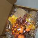 2 Pcs Thanksgiving Fall Table Decorations Centerpiece for Table Maple Leaf Fall Decor for Home Artificial Flower Pumpkin with Rattan Flower Basket for Indoor Thanksgiving Gifts(Vivid Style)