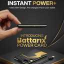 Power Card - Portable Charger Power Bank, Fast Charging, External Battery for Emergency Survival Everyday Carry Lightning & USB C for Android+iPhone (Single Use, Pre-Charged)