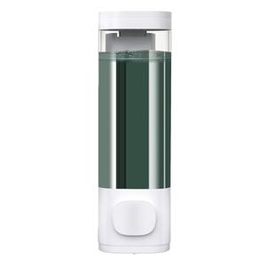 White Manual Bathroom Wall Mounted Soap Dispenser, 10oz/300ml Single Bathroom Shampoo and Conditioner Dispenser, Clear Plastic Refillable Liquid Lotion Pump Dispenser and Organizer