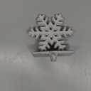 Red Co. 5" Decorative Cast Iron Stocking Holder with Hook in Old White Finish Snowflake