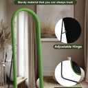Arched Full Length Mirror, Free Standing Floor Velvet Finish Frame Mirror for Leaning or Hanging, Soft Touch Bedroom & Living Room Decor,Green