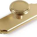 Goo-Ki Brushed Brass Cabinet Knobs with Backplate,Casual Luxury Solid Zinc Cabinet Handles for Drawer,Cupboard, Wardrobe,6 Pack