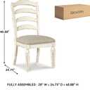 Signature Design by Ashley Realyn Dining Room Upholstered Chair 2 Count, Antique White