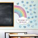 3 x Rainbow Bulletin Board Decorations Set, Classroom Door Decor, Colorful Positive Affirmation Cutouts for Teacher Welcome Back to School Classroom Wall Door Decor, 16.91 x 15.24 inches