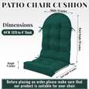 Geelin 2 Pcs Outdoor Patio Chair Cushion Thick High Back Adirondack Chair Cushion Tufted Weather & Fade Resistant Anti-Slip Outside Rocking Chairs Pads with Ties 44 x 19 x 4 Inch (Dark Green)