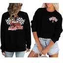 YHHR Car sweatshirt Magical King Dom Car Racer Long Sleeve Shirt Trendy Cars Graphic Pullover Autumn Vacation Trip Tops Black, Large