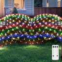 JMEXSUSS 360 LED Christmas Net Lights Outdoor Mesh Lights, Connectable Bush Light for Christmas Tree Garden Patio Decorations (Multicolor)