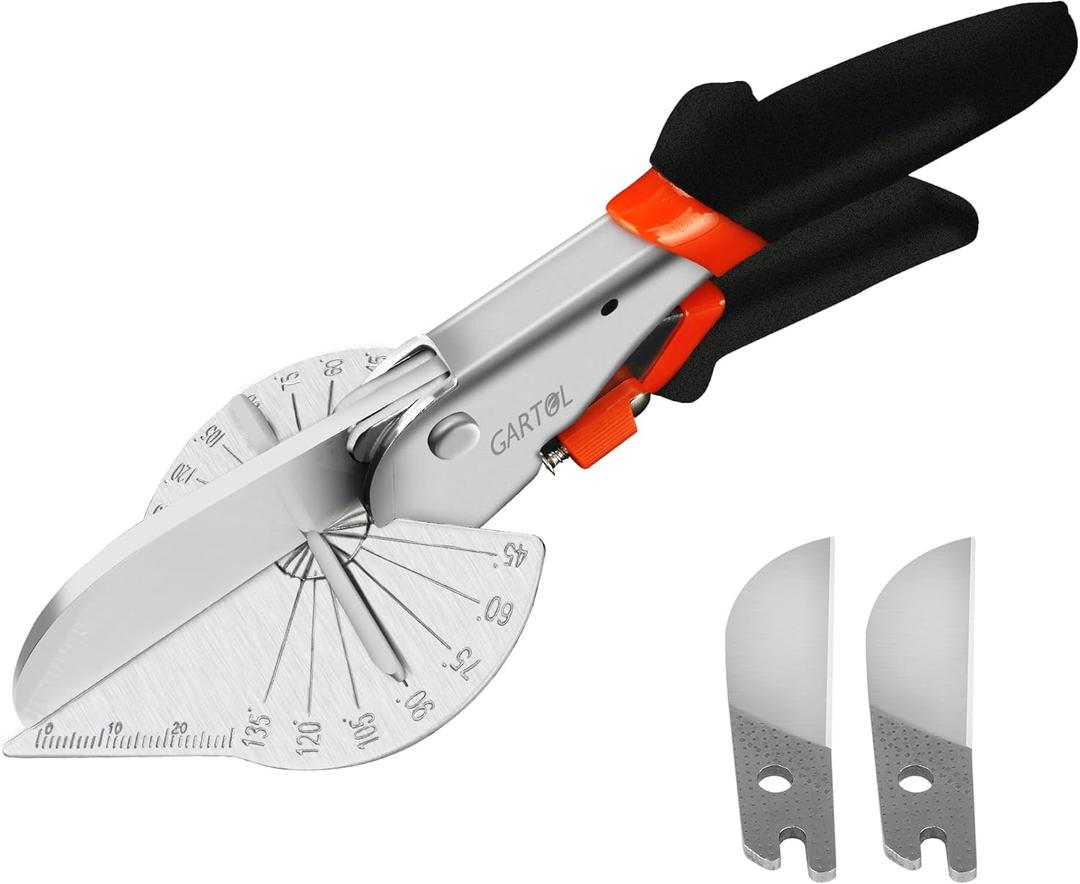 GARTOL Multifunctional Trunking/Miter Shears for Angular Cutting of Moulding and Trim, Adjustable at 45 To 135 Degree, Hand Tools for Cutting Soft Wood, Plastic, PVC, with Replacement blades (HD-3101 EU)