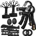 10PCS Grip Strength Trainer Kits, Hand Gripper Strengthener, Forearm Strengthener, Forearm Exerciser, Finger Grip Strengthener, Wrist Strengthener, Stress Relief Ball, Grip Ring, for Muscle Building, Hand Exercisers for Therapy