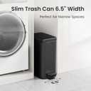 Cesun Bathroom Trash Can with Lid, 2.6 Gallon Small Black Bathroom Garbage Can Soft Close, Stainless Steel Waste Basket with Step Pedal for Bedroom, Laundry Room, Living Room, Home Office, Toilet, RV