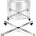 Zonon Rolling Firepit Stand with Wheels, 19-27" Fire Pit on Wheels for Outside Portable Elevated Firepit Accessory Rust-Proof Stainless Steel Camping Fire Pit Stand for Patio Camping Gifting Outdoor