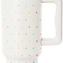 Simple Modern 40 oz Trek Tumbler with Handle and Straw Lid | Cup Holder Friendly Insulated Stainless Steel Travel Mug | Rainbow Dots