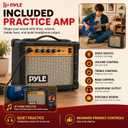 Pyle Electric Guitar Kit with Amp, Full Size Instrument with Humbucker Pickups, Guitarra Electrica Amplifier and Beginner Bundle Accessories, 39" Legacy Blue