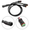 3 in 1 Deutsch Dual DT Adapter Connector Splitters Plug Y-Shape Wiring for Fog Work Light Retrofit Work Chandelier Light Retrofit Connectors Wiring Harness