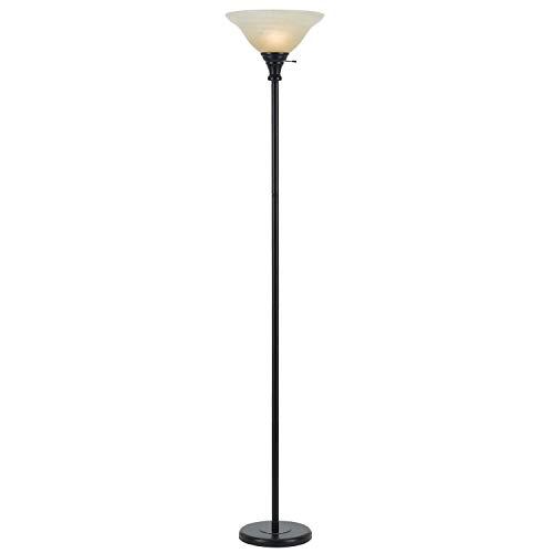 Cal Lighting BO-213-DB Floor Lamp with Frosted Glass Shades, Dark Bronze Finish, Brown