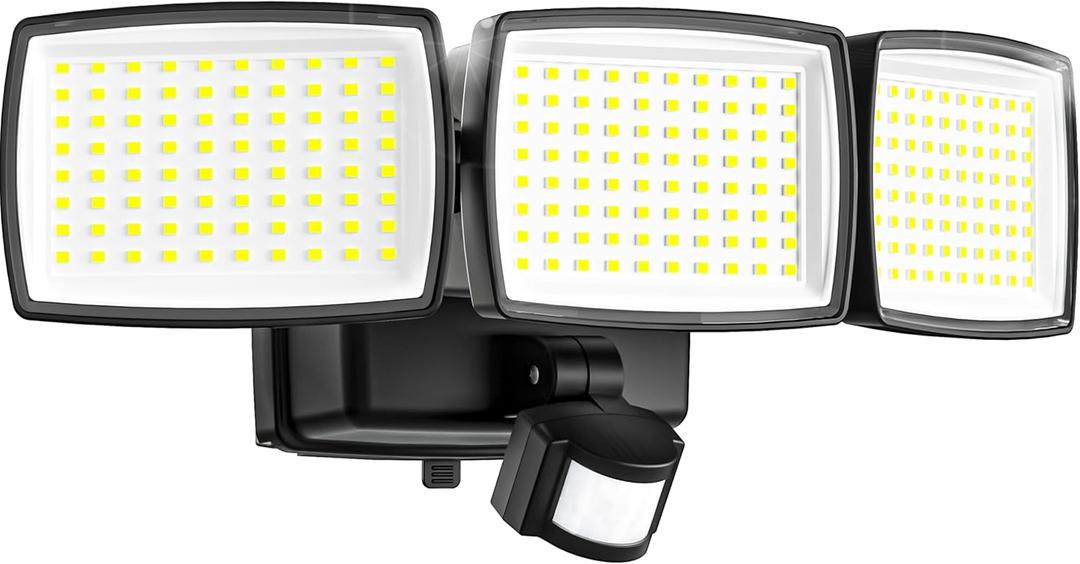 Battery Powered Motion Sensor Outdoor Lights, 1500LM Flood Lights IP65 Waterproof Security Light Motion Detector Lights Wireless for Outside Yard 1Pack (Black)