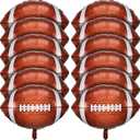 Football Balloons Football Mylar Party Balloons Football Shaped Aluminum Foil Balloons for Sport Themed Football Themed Birthday Party Decor, 22 Inch (12)