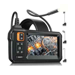 Endoscope Camera with Light, Inspection Borescope Camera with 4.3" IPS Screen, 1920P HD with 8 LED Lights, 16.5FT Semi-Rigid Cord Bore Scope, IP67 Waterproof Endoscope for Sewer, Tools(Orange)