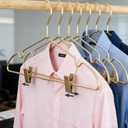 16.5" Adult Gold Metal Clips Pants Coat Clothes Hangers,30 Pack Coat Suit Closet Storage Display,Space Saving Standard Size Adult Clothing for Home Garment Clothes Shop