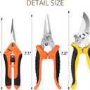 3 Pack Garden Pruning Shears Stainless Steel Blades Handheld Pruners Set with Gardening Gloves
