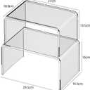 Cabinet Riser- Set of 2 Clear Organizer Riser Stand, Shelf Riser for Kitchen Storage, Display Pantry Shelf Room Decor Countertop Desk Shelves, Retail Display Stand