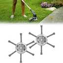 2Pcs Steel Wire Grass Trimmer Head, 6 Inches Universal Wire Weed Trimmer Head, Wire Rotary Brush Weed Cutter, Unbreakable Weed Remover Tool, Compatible with Most Lawn Mower (6 Blades)