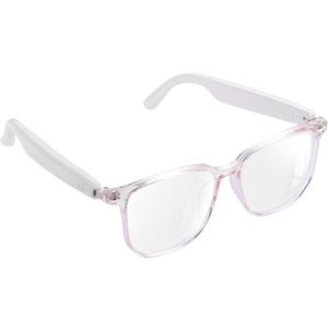 Smart Glasses, Clear Frame Blue Light Glasses for Woman, Magnetic Charging,Remote Photography, Open-Ear Design, Voice Assistant, 5.3 Bluetooth with Audio Mic for Working Gaming