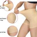 Lu's Chic Women's Padded Shapewear Shorts Hip Padding Lifter Panties Mesh Body Shaper Shorts Shapewear (Beige, XL)