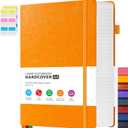 A4 Hardcover Notebook, Large 8.5 x 11 Notebook Journals for Writing Note Taking Women & Men, 320 Pages Hardcover Work Notebook Journal Notepad Writing Pads, Orange