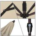 California Umbrella 7.5' Round Sunbrella Aluminum Outdoor Deck, Pool or Patio Umbrella, Crank Lift, Auto Tilt, Bronze Pole, Antique Beige