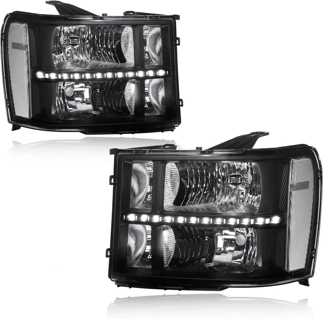 LED DRL Headlights for 2007-2013 GMC Sierra 1500 No Classic