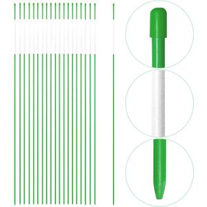 Anley 20 Pack 48" Reflective Driveway Markers, Snow Stakes with Fiberglass Pole & Hammer Cap - 4 Ft High Visibility Safety Markers Reflective Strip for Snow Plowing and Landscape (1/4" Dia, Green)