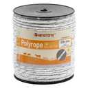Electric Fence Poly Rope 656ft (200m), 1/4 inch (6mm) Upgraded Portable Polyrope, 6 x 0.18mm Strong SS Conductors, Electric Fence Rope for Horses, Safe Enough for Large Animals (White)