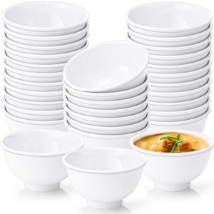 Tioncy 36 Pcs Bowls Set Unbreakable Dessert Soup Salad Bowls for Pasta Cereal Soup Dishwasher Safe (6 oz,White)
