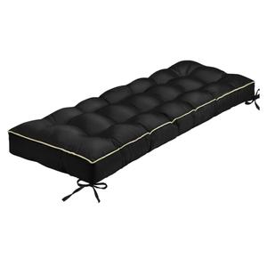 Outdoor Bench Cushion, Tufted Patio Seat Pad for Garden Bench, Porch Swing, Indoor/Outoor Furniture (Black, 48X18X4 inch)