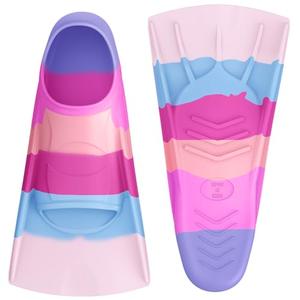 Gintenco Swim Fins, Kids Swim Training Fins for Lap Swimming, Travel Size Flippers with Mesh Bag, Silicone Swimming Fins for Kids Teens Adults Women Men (CH08, M(US Men 4-5.5/US Women 5.5-7))