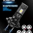 BEAMTECH H7 Light Bulb, No Adapter Need High Speed Fan 6500K Xenon White H7 Bulbs or Fog Lights Pack of 2