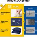 AAAAAcessories Outdoor Seat Cushions for Chairs, Fade-Resistant, Waterproof Patio Furniture Replacement Cushions, 21" x 19" x 3" + 21" x 19", Navy Blue